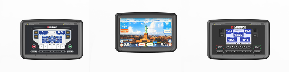 Three Landice consoles - Pro Sports, Achieve and Elite